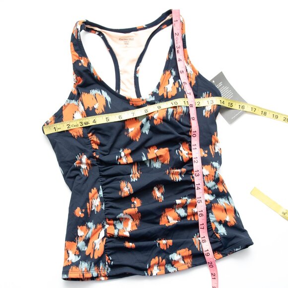 Garnet Hill Tankini Set Bathing Suit 2 Piece Swimwear Racerback Top Blue 4 New - Picture 11 of 11